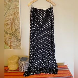 Black and White Polka Dot Maxi Skirt